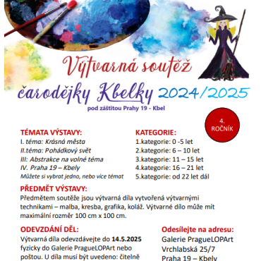 Výtvarná soutěž čarodějky Kbelky 2025/26